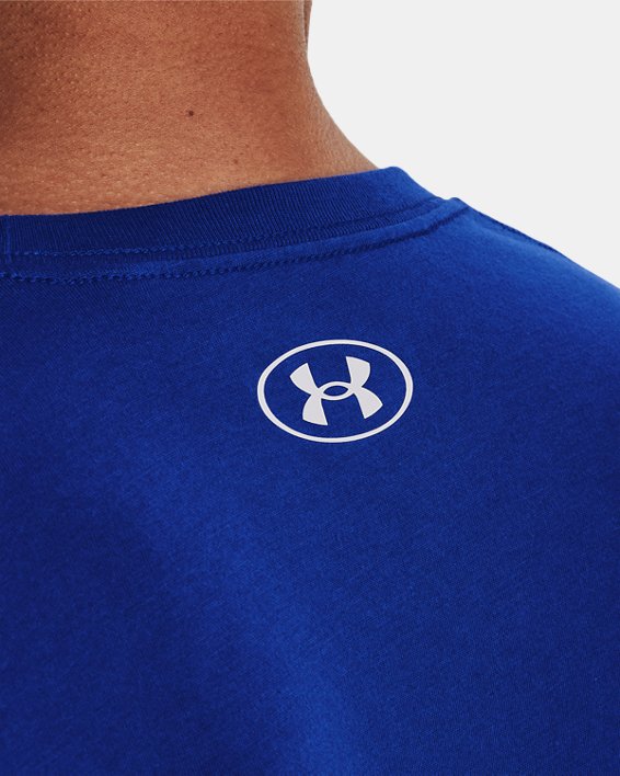 Men's UA Hoops Logo T-Shirt, Blue, pdpMainDesktop image number 3